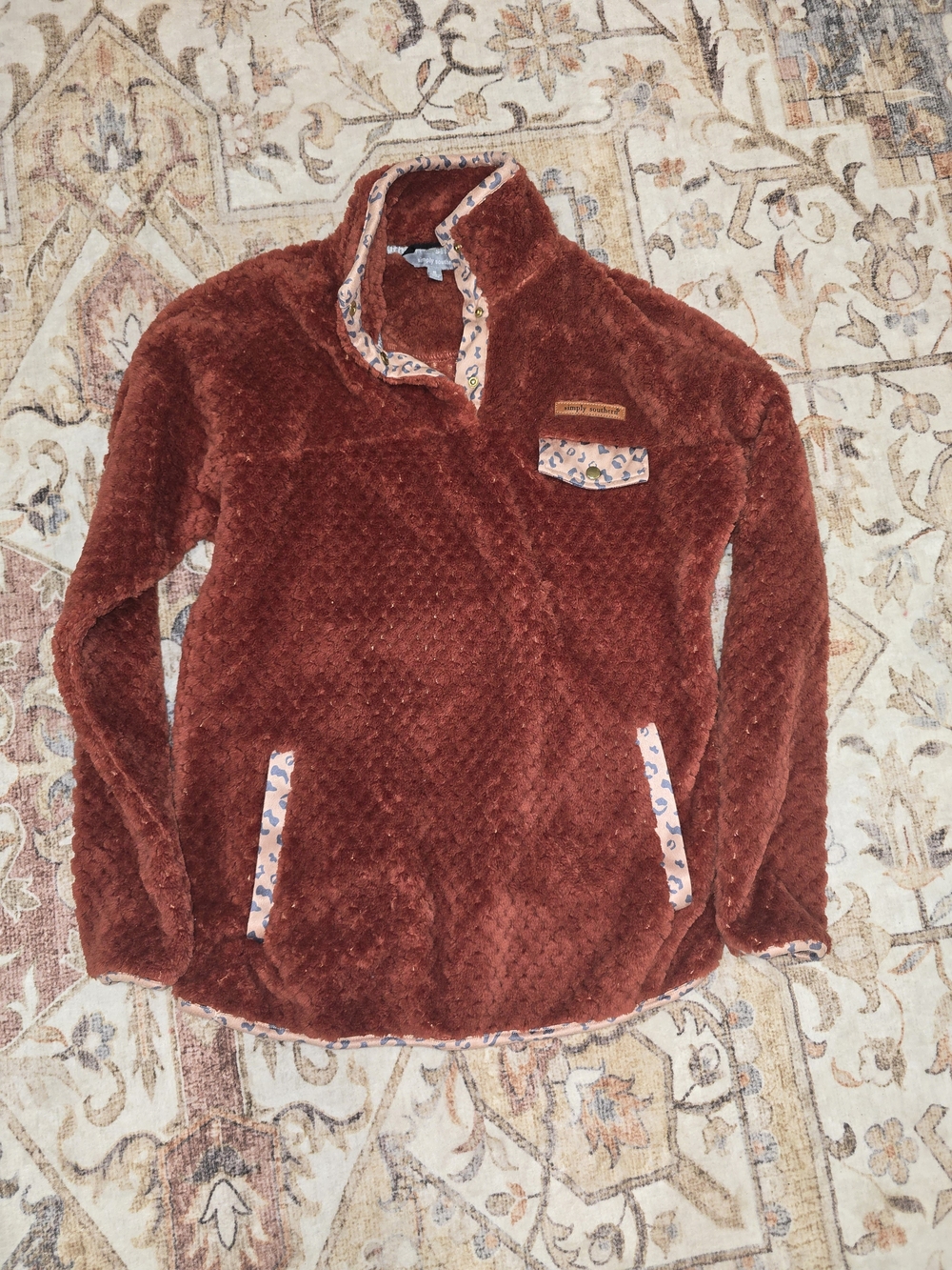 Simply Southern Cozy Plush Rust Pullover